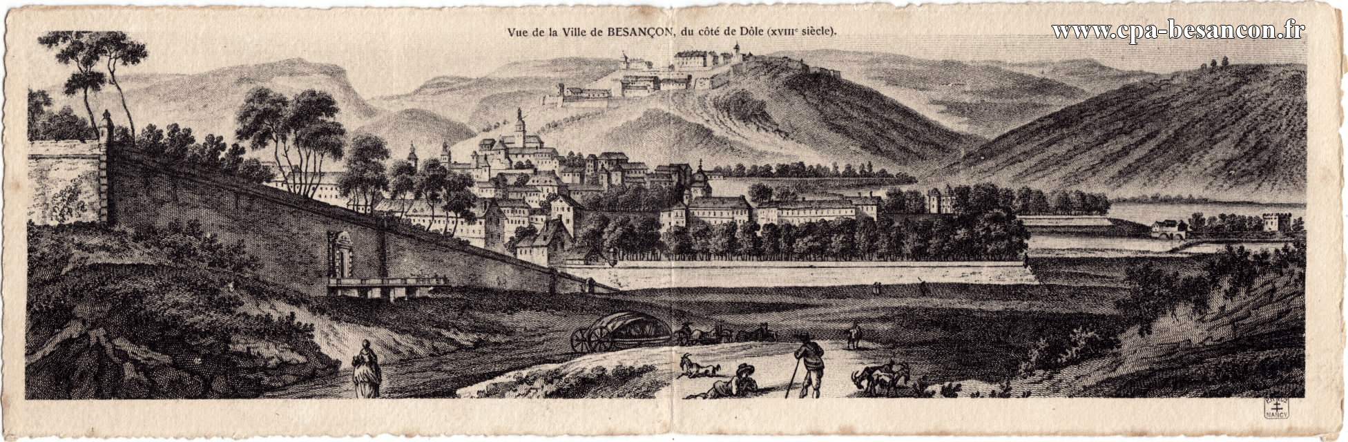 Vue de la Ville de BESANÇON, du côté de Dôle (XVIIIe siècle)